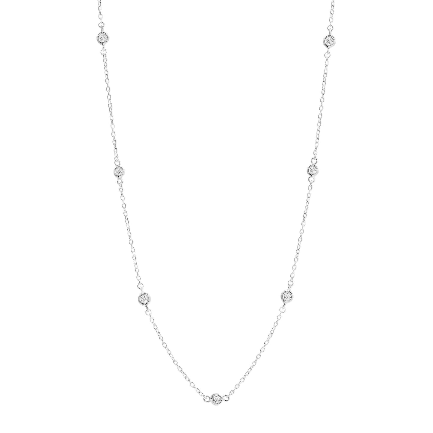 Silpada - Silpada Allium Necklace with Cubic Zirconia in Silver: White / 18