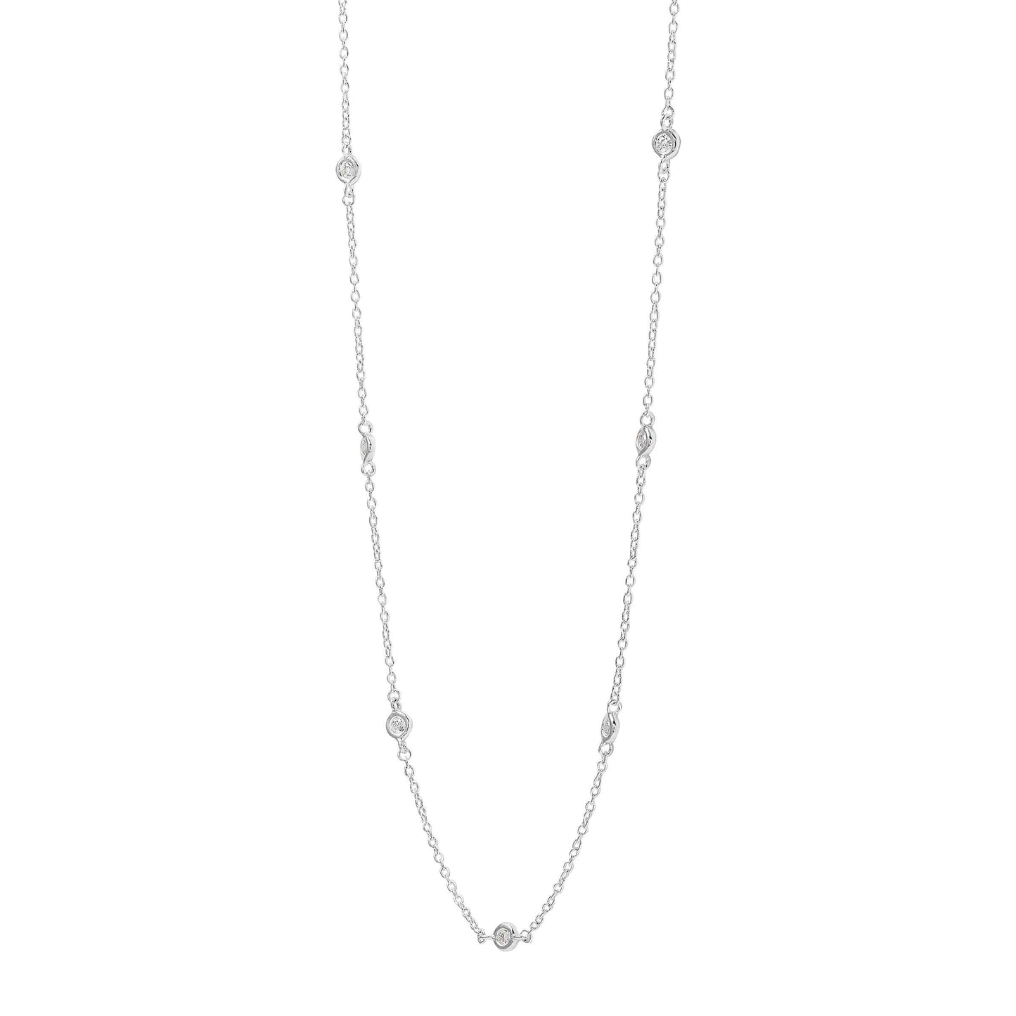 Silpada - Silpada Allium Necklace with Cubic Zirconia in Silver: White / 18